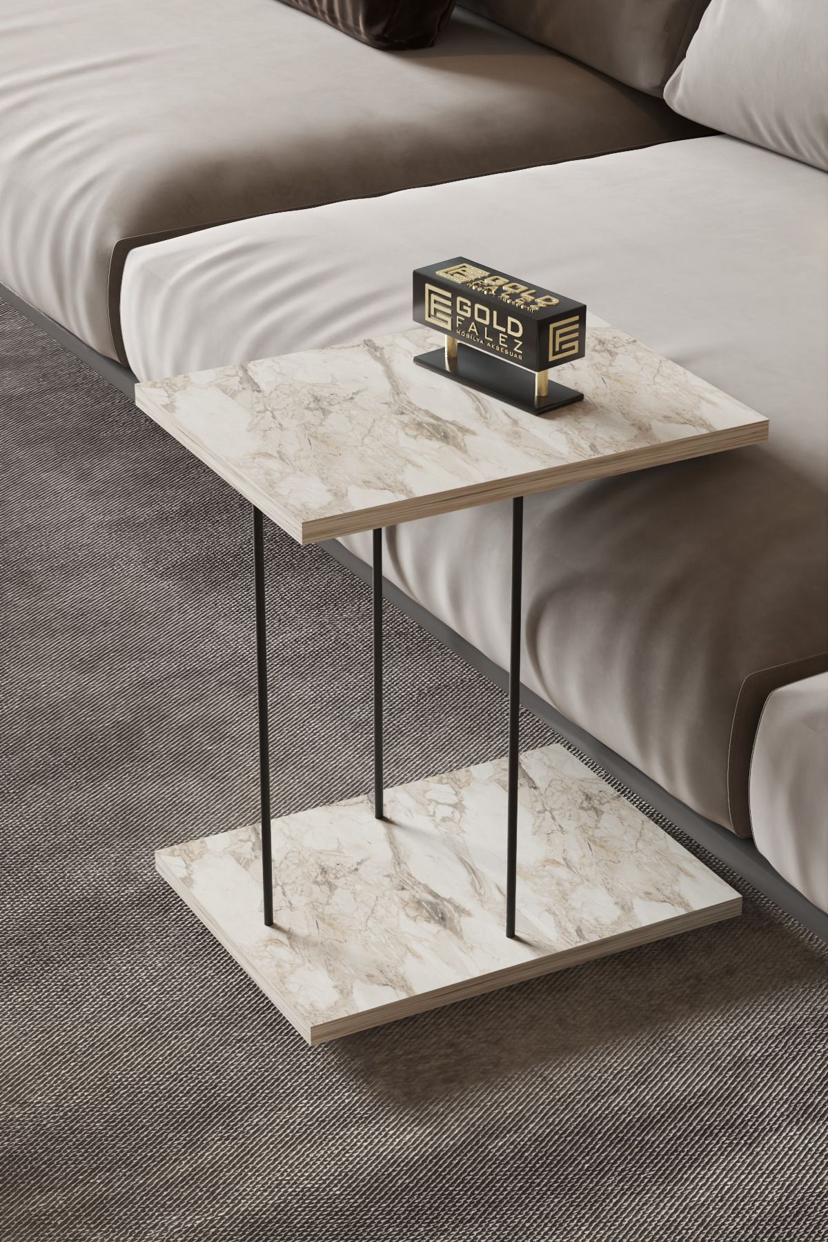 Yan Sehpa Tekerlekli Servis Sehpası HND Dikdörtgen Efes