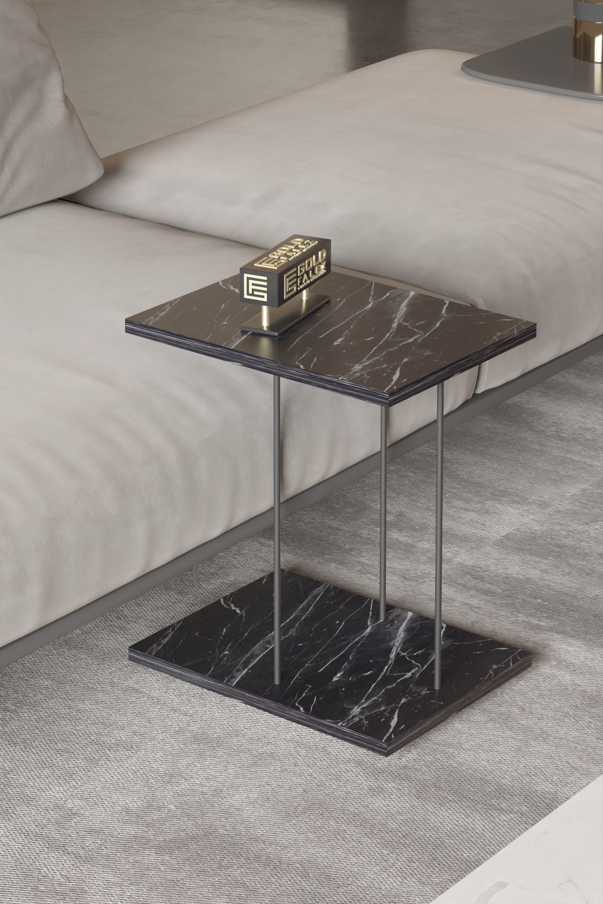 Yan Sehpa Tekerlekli Servis Sehpası HND Dikdörtgen Bendir