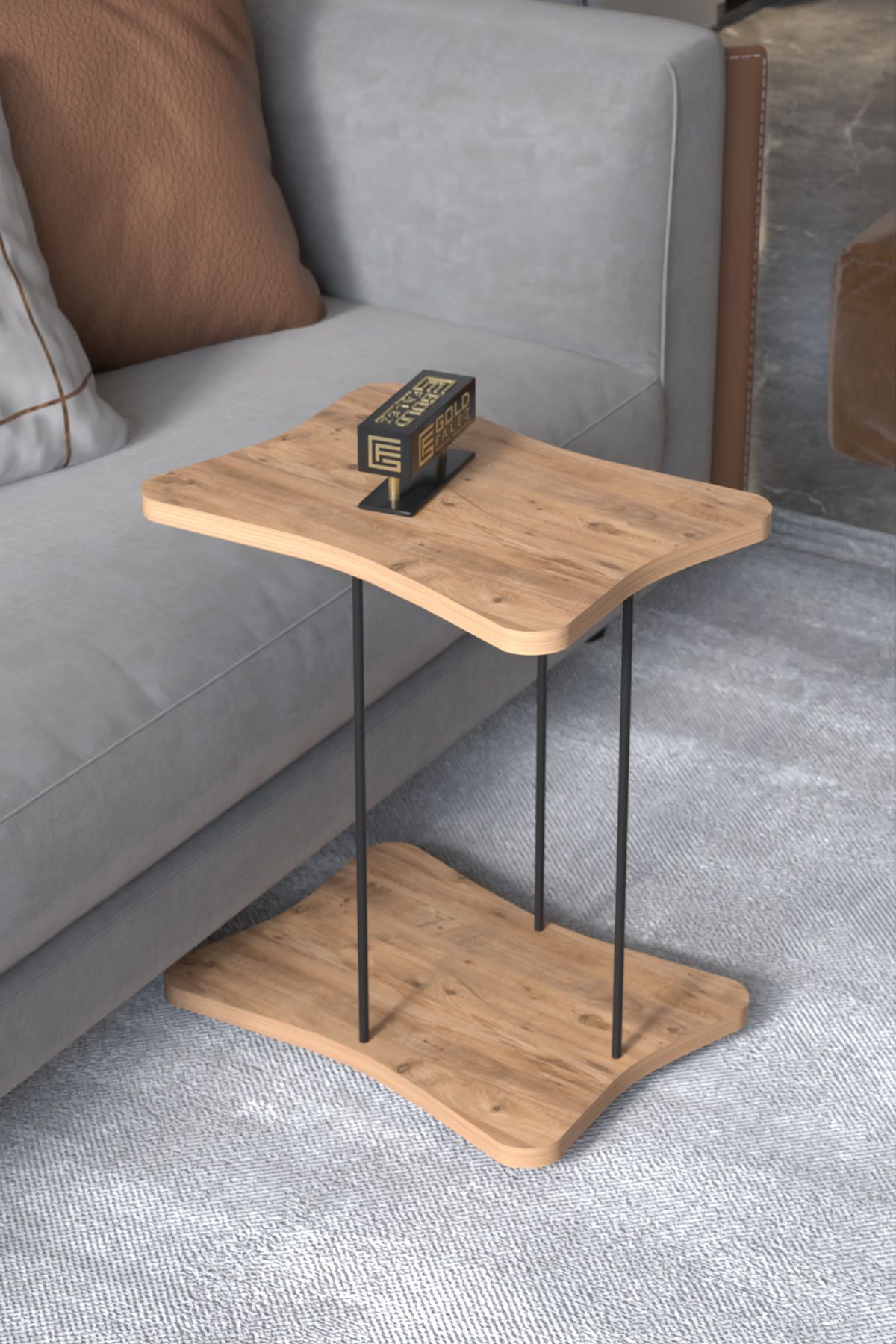 Yan Sehpa Tekerlekli Servis Sehpası HND Atlantik Çam