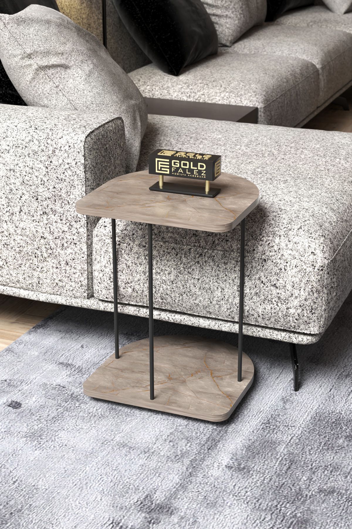 Yan Sehpa Tekerlekli Servis Sehpası Hnd Oval Gordion