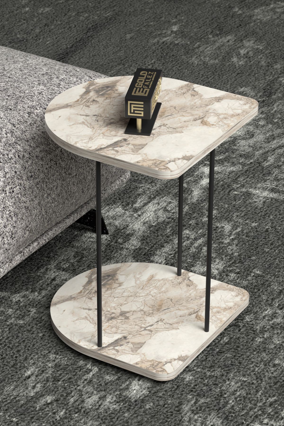 Yan Sehpa Tekerlekli Servis Sehpası Hnd Oval Efes