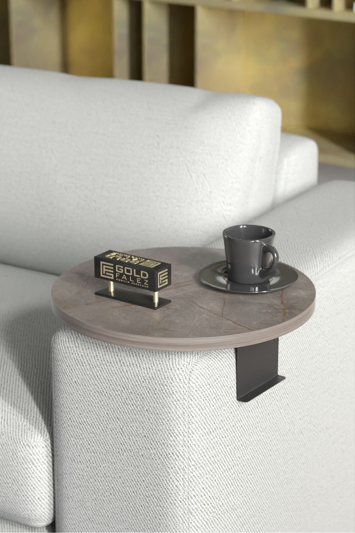 Yan Sehpa Ayarlanabilir Tepsi Dekoratif Modern Tepsi Koltuk Sehpası Gordion