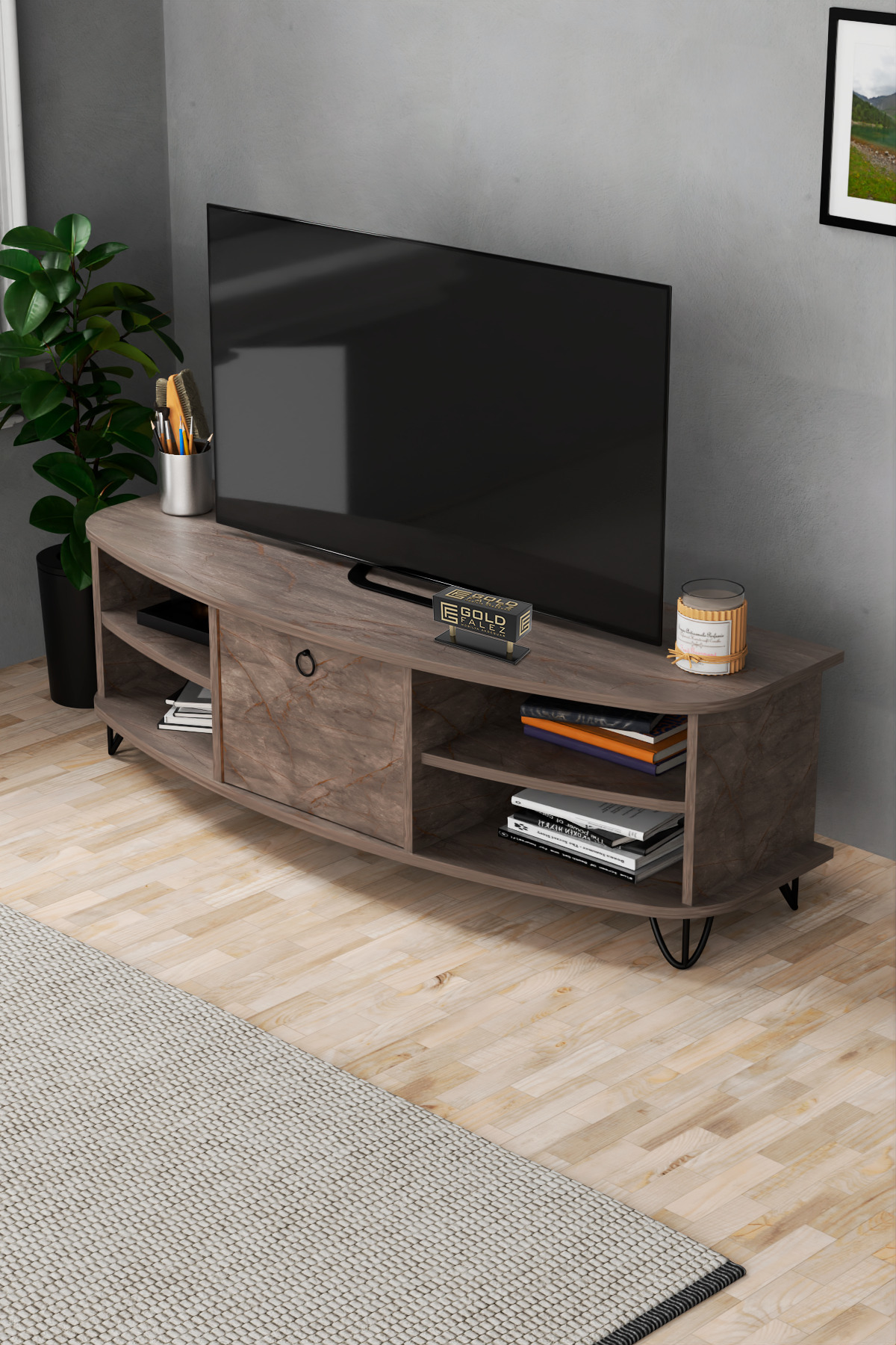 Tv Sehpası Tv Ünitesi 136 Cm Gordion Vienna 5008