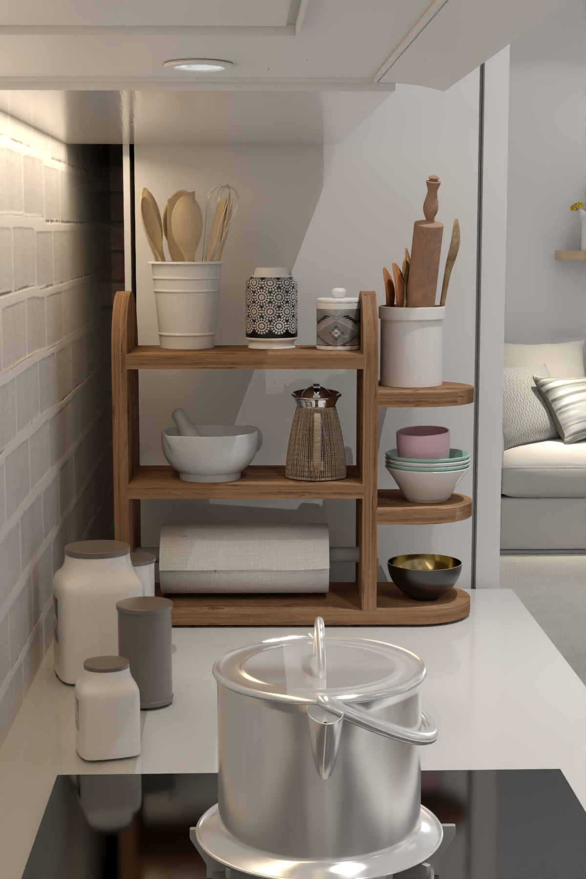 Peçetelik Baharatlık Mutfak Raf Atlantik Çam