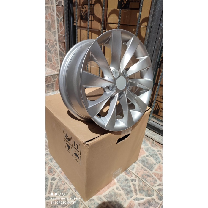 Volkswagen Uyumlu İnterlagos Golf Seat Scirocco Jetta Jant W015 6.5X15 5X112 Et-35 57.1 Silver jant