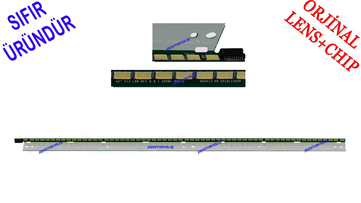 PANASONIC, 42ETW60, LED BAR, BACKLIGHT, PANEL LEDLERİ, 42V13 LBA REV 0.8 6916L-1265A 6916L-0140A