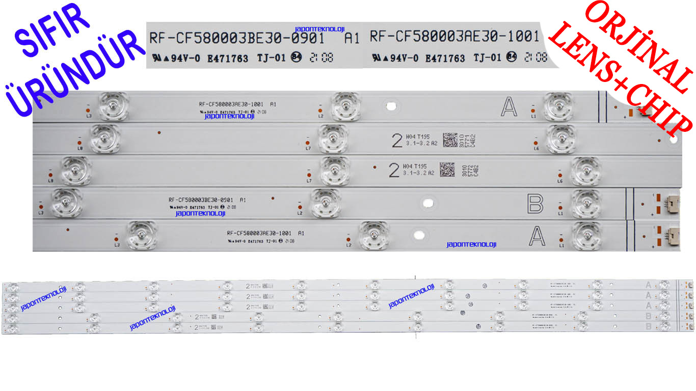 VESTEL, 58UA9600, 58UA9631, REGAL, 58R754U, LED BAR, 58UA9630, PANEL LEDLERİ, RF-CF580003AE30-1001 , RF-CF580003BE30-0901 , VES580QNZT-N2-Z01 LED BAR,
