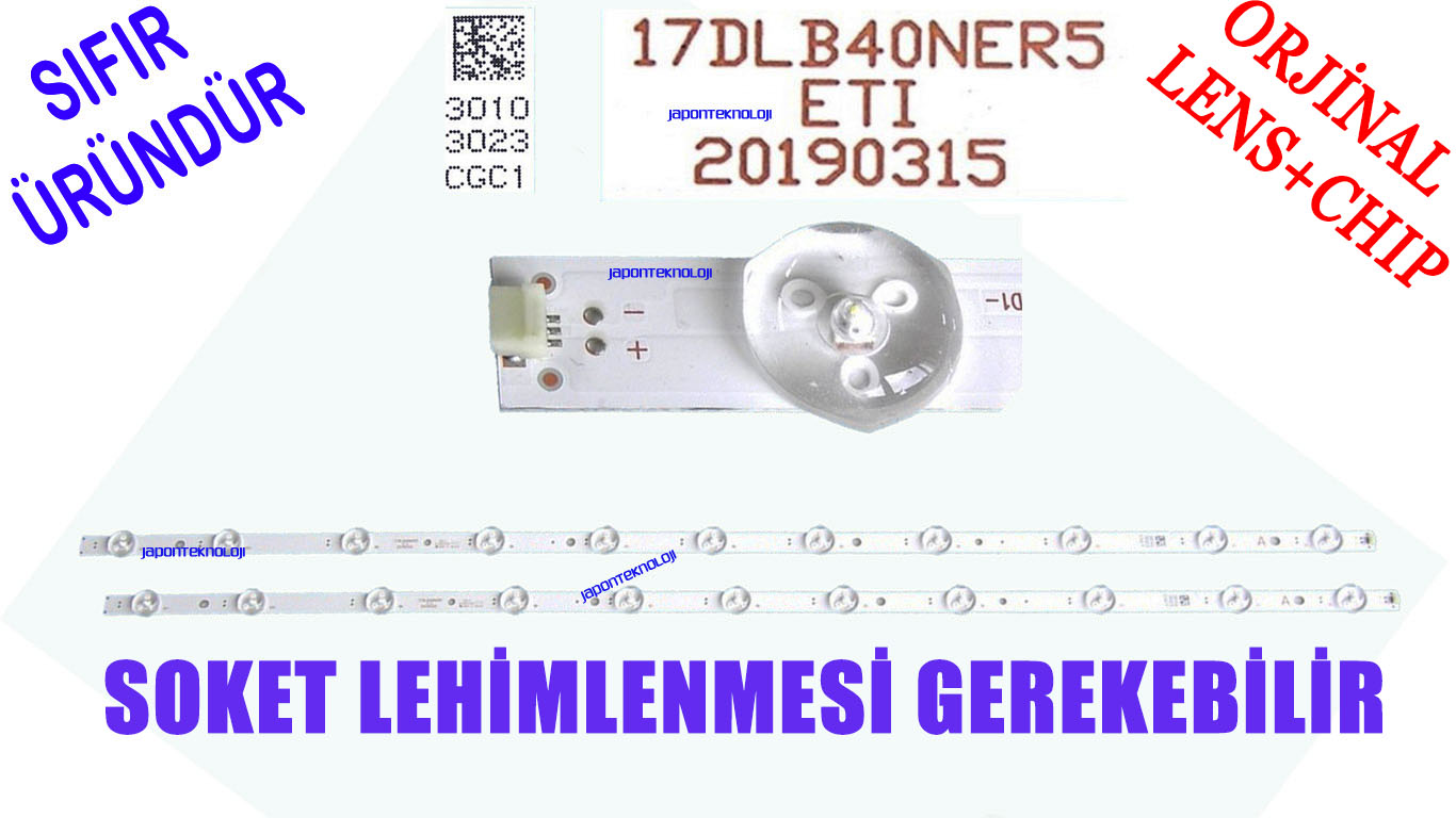 VESTEL 40U9400, 40F9510, 40F8500, LED BAR, REGAL 40R654FC LED BAR, 17DLB40NER6, 30105713 BACKLIGHT, 17DLB40NER5, 30103023, 20190315, LED BAR, VES400QNDS-2D-N41,