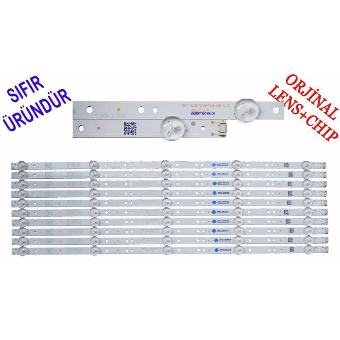 GRUNDIG, 58GCU8900B, 58GCU8905B, LED BAR, ARÇELİK A58L8870 LED BAR , BEKO B58L8870 LED BAR, APT-LB17038-58G3-1.2, JL.D58051330-202AS-M V580DJ4-MD1 LED BAR