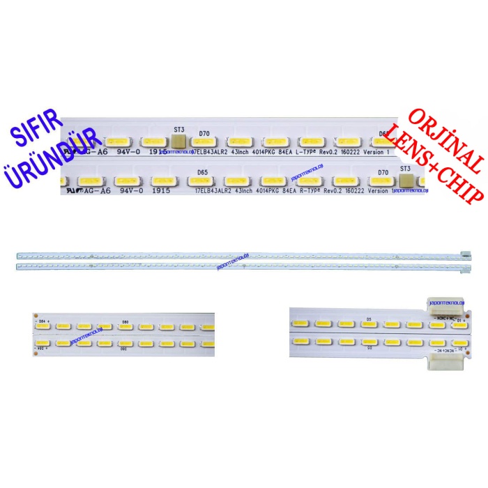 VESTEL, LED BAR, 43UD9300, 43UD9350, 17ELB43ALR2 43INCH 4014PKG 84EA L-Type REV0.2 160222 Version 1, 17ELB43ALR2 43INCH 4014PKG 84EA R-Type REV0.2 160222 Version 1