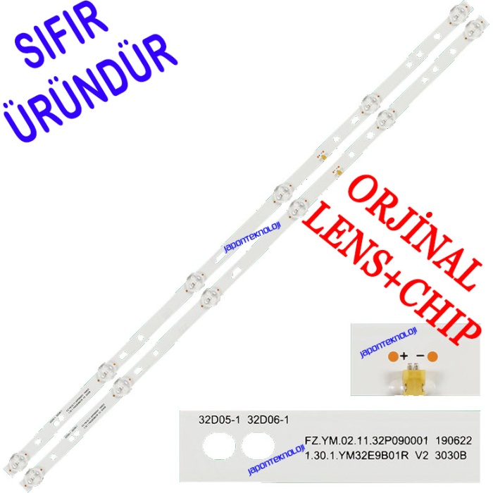 TELENOVA, 32D4001 LED BAR, BACKLIGHT, SJ.YM.D3200601-3030ES-M, TELENOVA PANEL LEDLERİ, YU-MA-TU 32, 32İNC, LED BAR, YUMATU