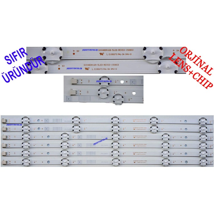 VESTEL, FINLUX, REGAL, HI-LEVEL, LED BAR, SVV480A16A_5LED , SVV480A16B_5LED , VES480UNDS-2D-N11, VES480UNDS-2D-N12 LED BAR , 30090682 , 30090703