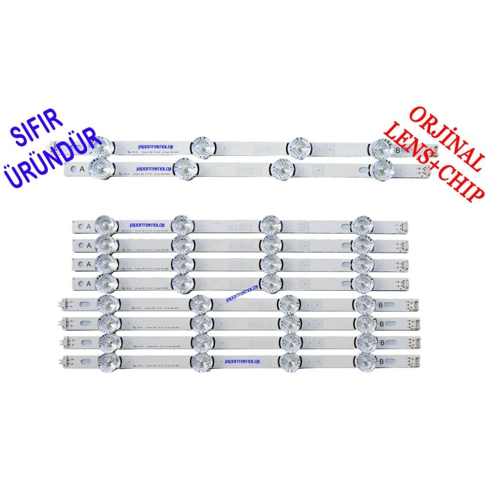 LG INNOTEK DRT 3.0 42, 42LB SERİSİ 42LB652V , 42LB620V, 42LF580N, 42LB582V, 42LB580N LED BAR TAKIMI 8ADET ORIGINAL LENS