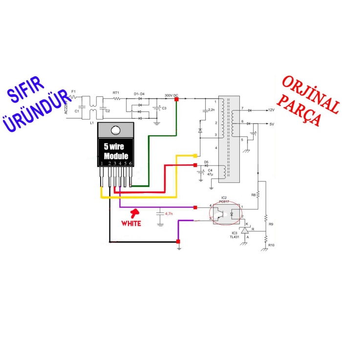 CA-888 LCD Power Modül, CA888 POWER SMPS MODULE