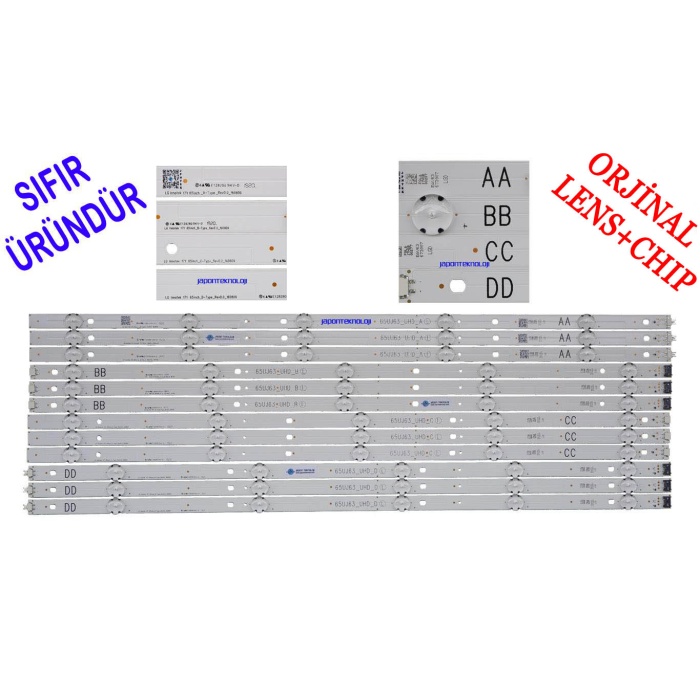 LG 65UJ630V, 65UK6100PLB LED BAR , PANEL LEDLERİ , LG innotek 17Y 65inch , LG 65UJ63_A_REV01, 65UJ63_B_REV01, 65UJ63_C_REV01, 65UJ63_D_REV01 Tv Led Bar