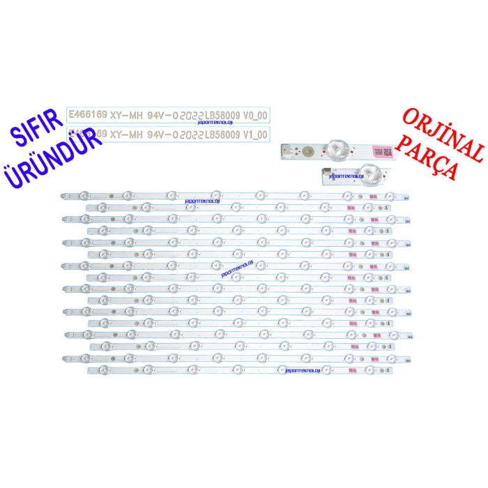 Philips 58PUS8505 LED BAR, 58PUS6805/62, 58PUS8505/12 LED BAR, BACKLIGHT, PANEL LEDLERİ, LB58009 V0_00, LB58009 V1_00