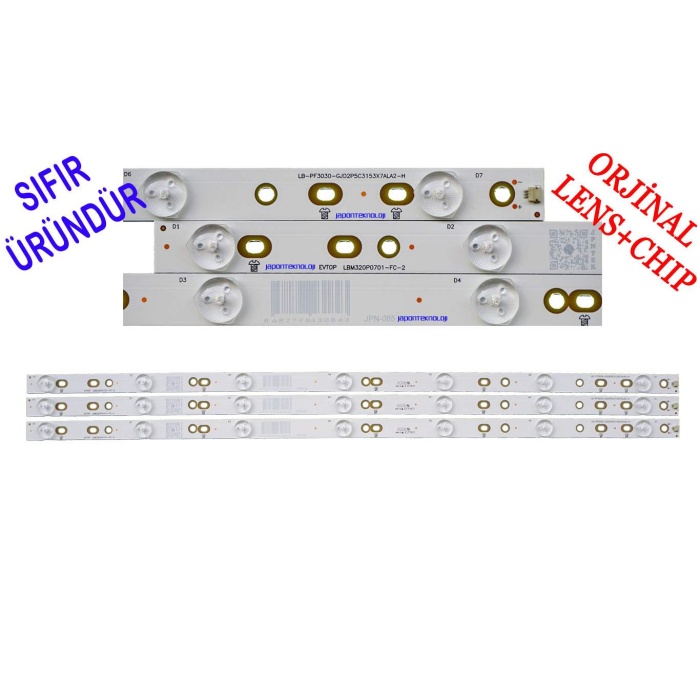 PHILIPS, 32PFS4132/12, 32PHK4309/12, 32PFK4309, 32PFK4100, 32PFK4101, 32PFK5300 LED BAR, BACKLIGHT, PANEL LEDLERİPHILIPS EVERTOP LBM320P0701-FC-2,