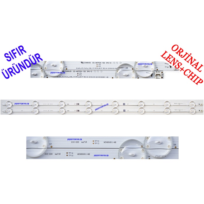 CS-MCPCB-150 Arcelik_43_Clarity_2X8_1313FCA_8S1P REV.V4 WCH60601-AB LED Backlight z.B für 43VLX8000 , WCH60601-AB , WCH60602-AB , L4_CLA_WCH_D3_FAM_S8_R1.0_S6Q,LM41-00654A , LC430EGY