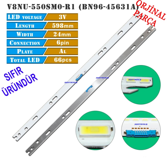 SAMSUNG,  UE55NU8000T, UE55NU8500T, QH55B, QH55R, LED BAR, BACKLIGHT, BN96-45631A, LM41-00579A, V8NU-550SM0-R1 Y18 Q7F NU8K 55 BN61-15535A