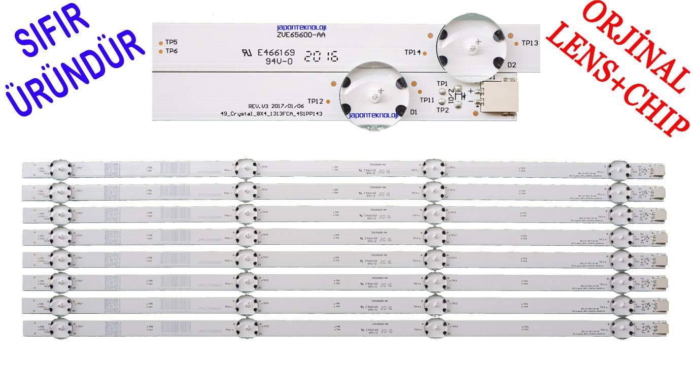 ARÇELİK A49L 8752 5S 4K LED BAR, B49L 8752 5S, 49L8840, 49L8752, LED BAR, ARCELIK 49 DRT_REV0.1 - ZVA65600-AA , ZVE65600 , 49 CRYSTAL 8X4 LED BAR TAKIMI