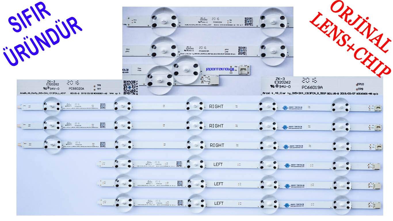 ARÇELİK, BEKO, GRUNDIG, A49L8900, A49L7950, B49L8900, A49L8860, B49L8860, 49GDU7900, ROMA 49GCU7905A, LED BAR, BACKLIGHT, 49_Clarity_3X5+3X4, WCE60601-AB , Arcelik_49_Clarity_3X5+3X4, WCK60601-AB