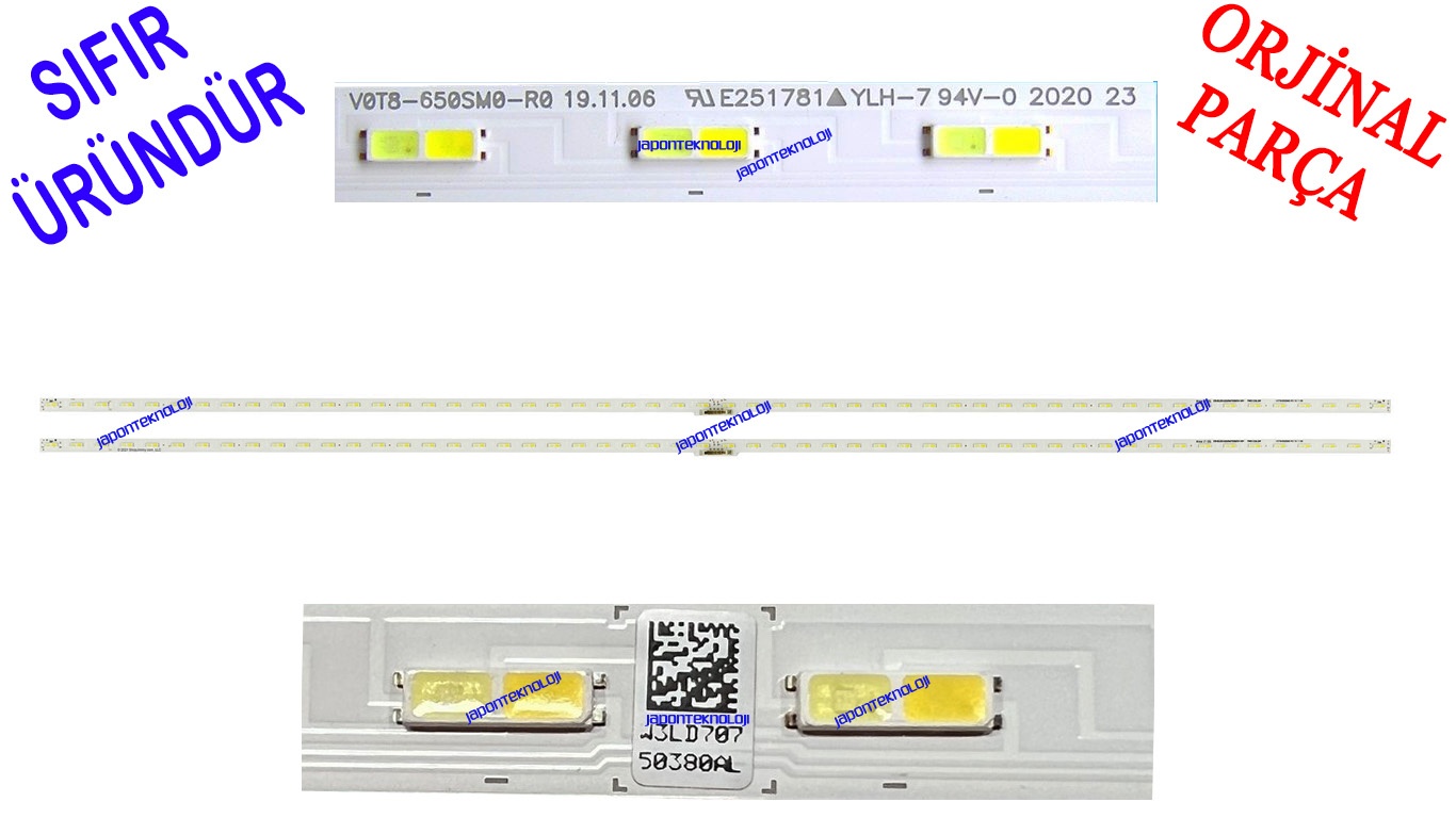 SAMSUNG, UE65TU8500U, UE65TU8505U, LED BAR, BACKLIGHT, PANEL LEDLERİ, BN96-50380A, V0T8-650SM0-R0, BN61-15486A, CY-NT065HGEV1H, BN95-06351A