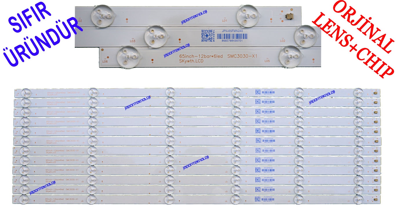 SUNNY, AXEN, 65FMN240, SN65FMN240-246, LED BAR, PANEL LEDLERİ, 65inch-12bar*6led, SMC3030-X1, SKYWORTH.LCD, YAL13-0063030M-01, LED BAR, BACKLIGHT,
