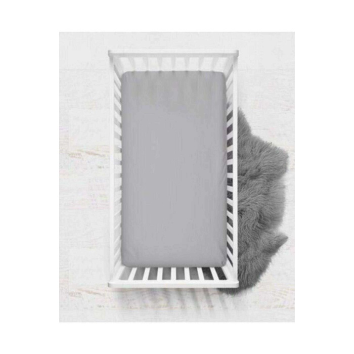 2 Adet Gri Pamuklu Lastikli Çarsaf 70x140