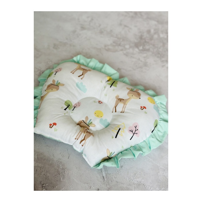 Baby Nest Geyik Fırfırlı Ortopedik Çift Taraflı Bebek Yatağı Anne Yanı Bebek Yatağı