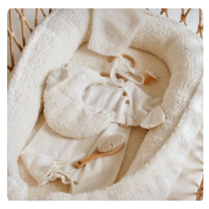 Teddy Peluş Ekru Yumuş Baby Nest Anne Yanı Yatağı