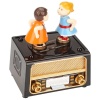 Radyo Tasarımlı Figürlü Hareket Eden Ve Öpüşen Çift Nostaljik Müzik Ve Takı Kutusu