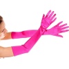 Pembe Renk Ekstra Lüks Parlak Uzun Boy Saten Eldiven