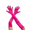 Pembe Renk Ekstra Lüks Parlak Uzun Boy Saten Eldiven