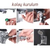 2 İn 1 Spiral Hortumlu Ayarlanabilir Hareketli Banyo Mutfak Lavabo Musluk Duş Başlığı