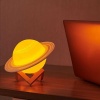 3d Print Satürn Dokunmatik Gezegen Ahşap Stantlı 3 Renk Usb Şarjlı Gece Lambası (kumandasız)