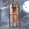 Ürpertici Scary Halloween Sesli Hareketli Sensörlü Beyaz Kuru Kafa Dekor 90 Cm