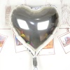 Kalp Uçan Balon Folyo Gümüş 80 Cm 32 İnç