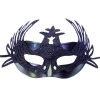 Metalize Siyah Renk Simli Geyik Balo Parti Maskesi 15x23 Cm
