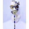Kelebekli Masquerade Sopalı Venedik Maskesi Mor Renk 10x45 Cm