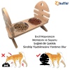 Ahşap Kedi Köpek Tavşan 6 Seviye Ayarlanır İkili Paslanmaz Çelik Kase Su Mama Kabı Standı