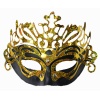 Metalize Ekstra Parlak Hologramlı Parti Maskesi Siyah-altın Renk 23x14 Cm