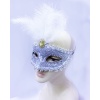 Beyaz Dantel İşlemeli Balo Maskesi Parti Maskesi 16x22 Cm