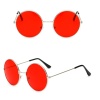 Yuvarlak Cam John Lennon Tarzı Gümüş Çerçeveli Kırmızı Gözlük