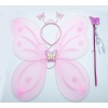 Toz Pembe Renk Kelebek Kanadı Tacı Ve Sopası 50x37 Cm