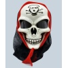 Siyah Pelerinli Danger Baskılı Dişli İskelet Kuru Kafa Maske 24x16 Cm