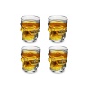 4 lü Kuru Kafa Cam Shot Bardak Seti -Likör Shot Bardağı 4 Adet  Crystal Head