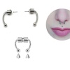 Gümüş Mıknatıslı Fake Burun Piercing -Top Ve Ok Uçlu Paslanmaz Septum Deliksiz Pirsing