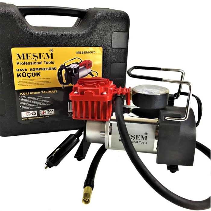 Meşem-575 12 Volt Çakmaklık Girişli Araç Kompresörü Lastik Şişirme Pompası