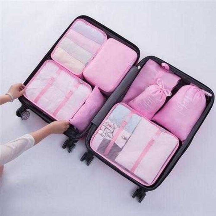 Bavul İçi Düzenleyici  Organizer 6 Lı Set - Pembe