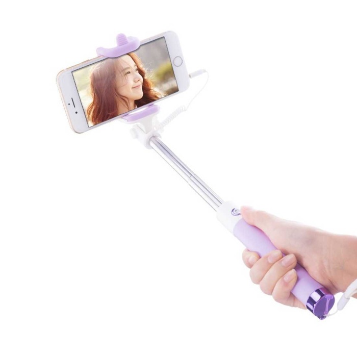 Selfıe Stıck  Silikon Sarı Telefon Çubuğu